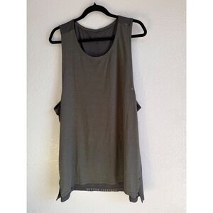 Lululemon Mens License To Train Tank Top Dark Olive Green/ Gray Mesh L9B-020/LTT